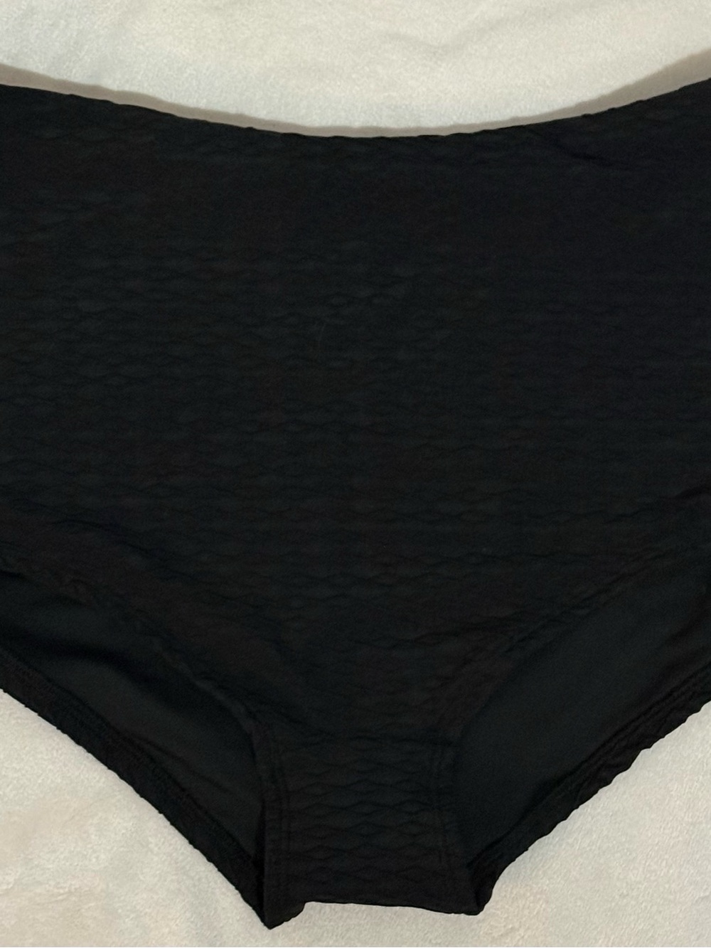 Victoria's Secret Black High-Waist Textured Bikini Bottom